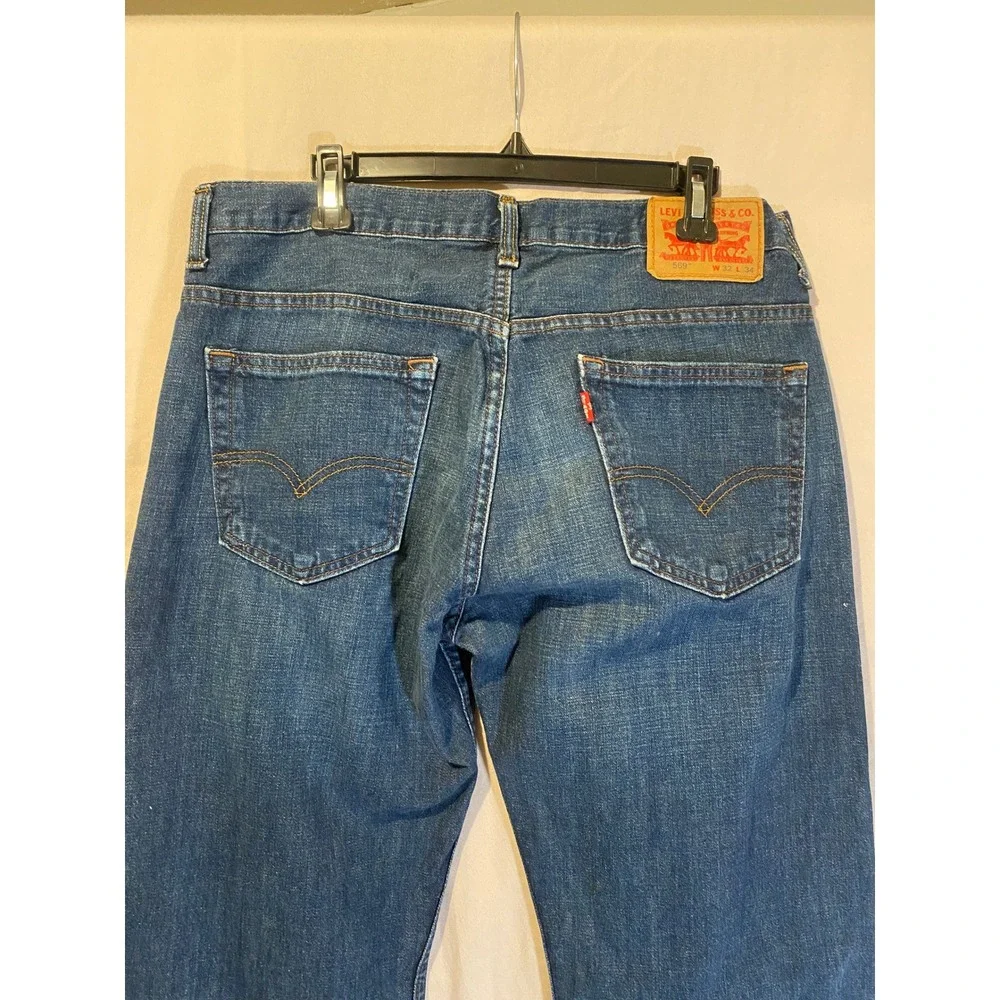 Levis 569 Loose Straight Jeans Mens 32x34 Blue Denim Dark Wash